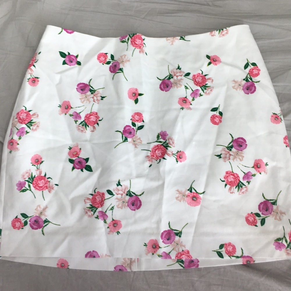 White Floral Skirt